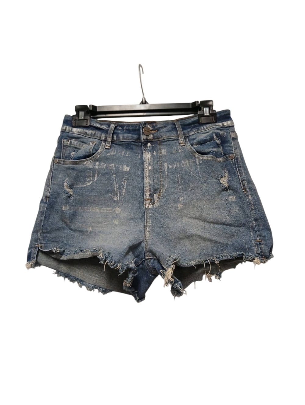 Smoke Rise RED Women's Denim Cut-Off  Shimmering Shorts-Size Large